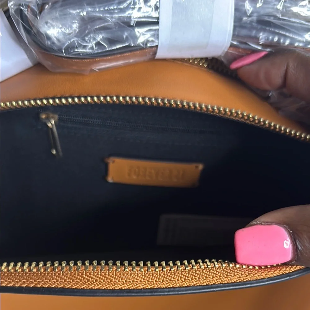 Forever 21 Brown and Gold Dome Crossbody Bag